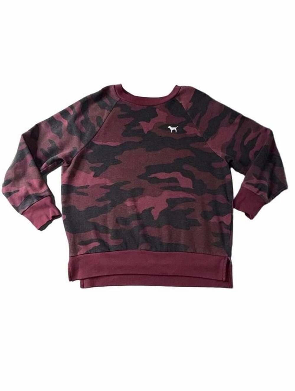 PINK Victoria's Secret Sweatshirt Size S Maroon Camo Pullover